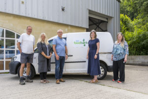 The team from Stroud District Foodbank at their new premises (l-r) Peter Drover, warehouse volunteer, Amanda Strover, development coordinator, Phil Coysh, trustee, Nikki Clarke, manager and Sarah Podolski, administrator. Picture: Carl Hewlett / Hewlett Photography & Design