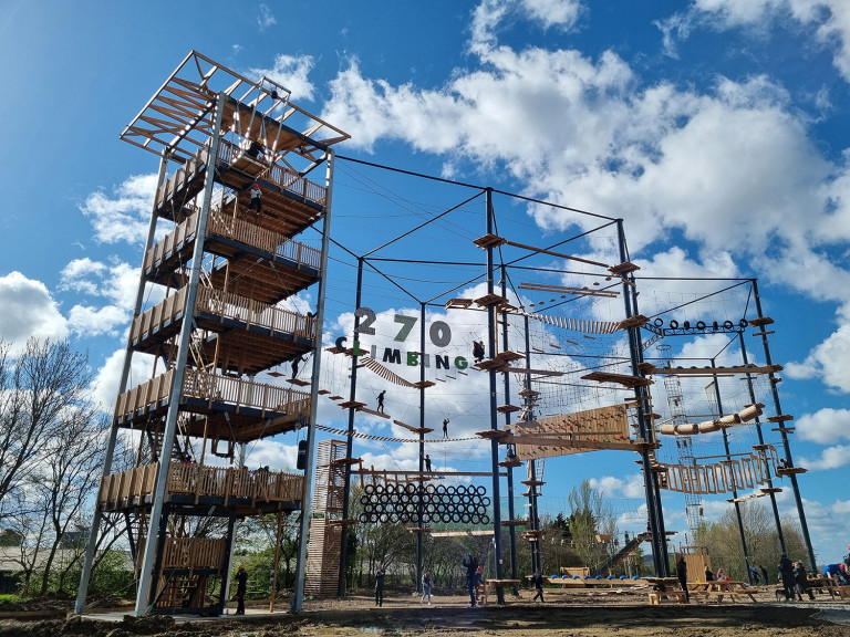 Reaching for the sky: climbing park is up and running